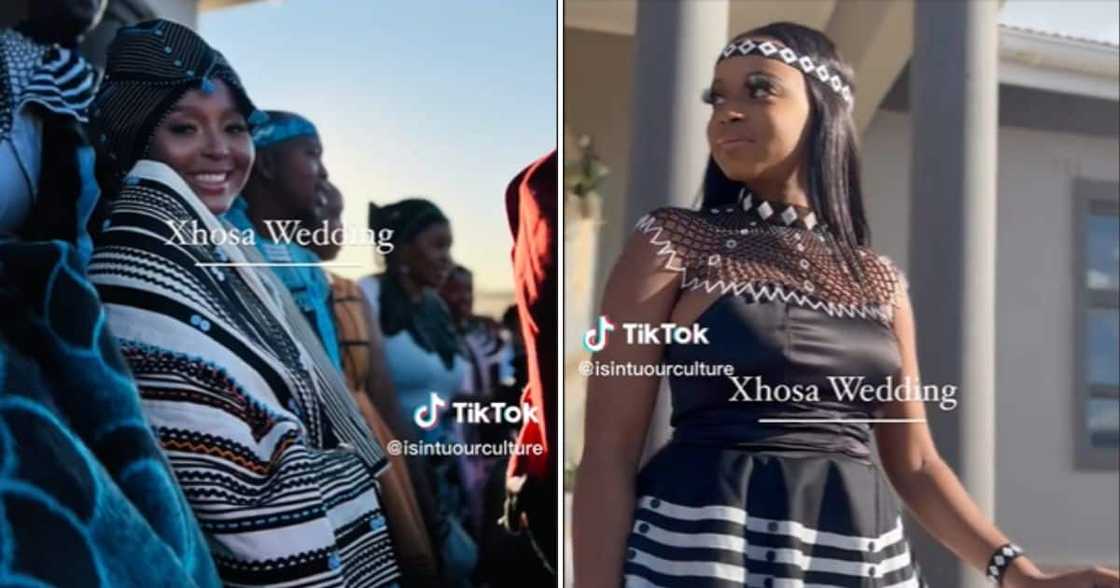 A woman shows off her stunning traditional wedding. A woman shows off her stunning traditional wedding.