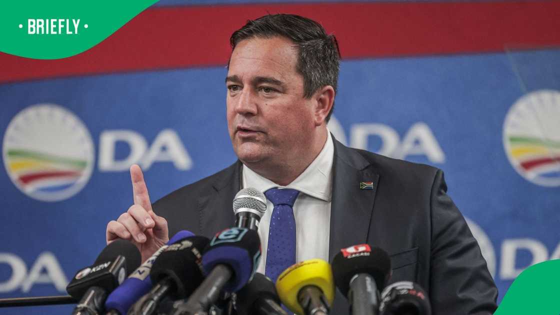 Former Democratic Alliance leader John Steenhuisen said he pushed back against the false white genocide narrative Former Democratic Alliance leader John Steenhuisen said he pushed back against the false white genocide narrative