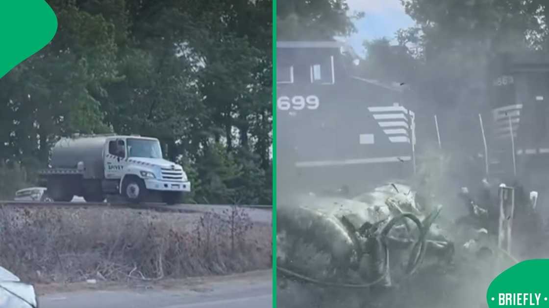 The image on the right captured the debris after the accident The image on the right captured the debris after the accident