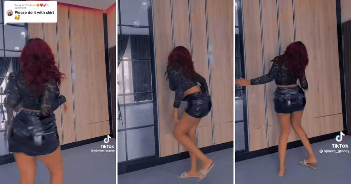 Beautiful SA woman in short leather pants Beautiful SA woman in short leather pants