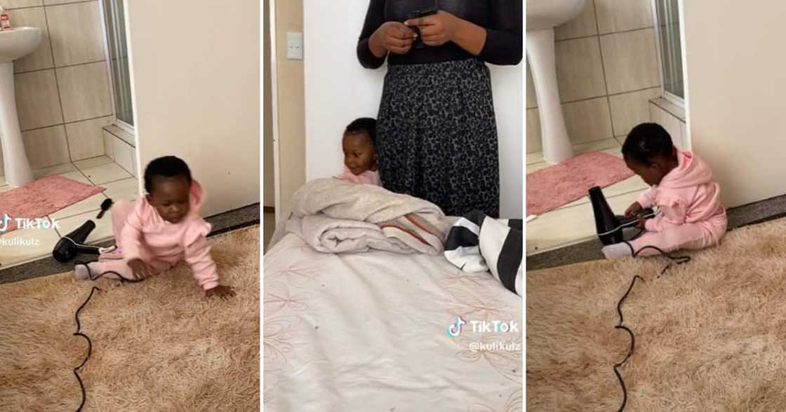 TikTok user @kulikulz shared a video of her baby girl getting a fright from the hairdryer, and it’s gone viral TikTok user @kulikulz shared a video of her baby girl getting a fright from the hairdryer, and it’s gone viral