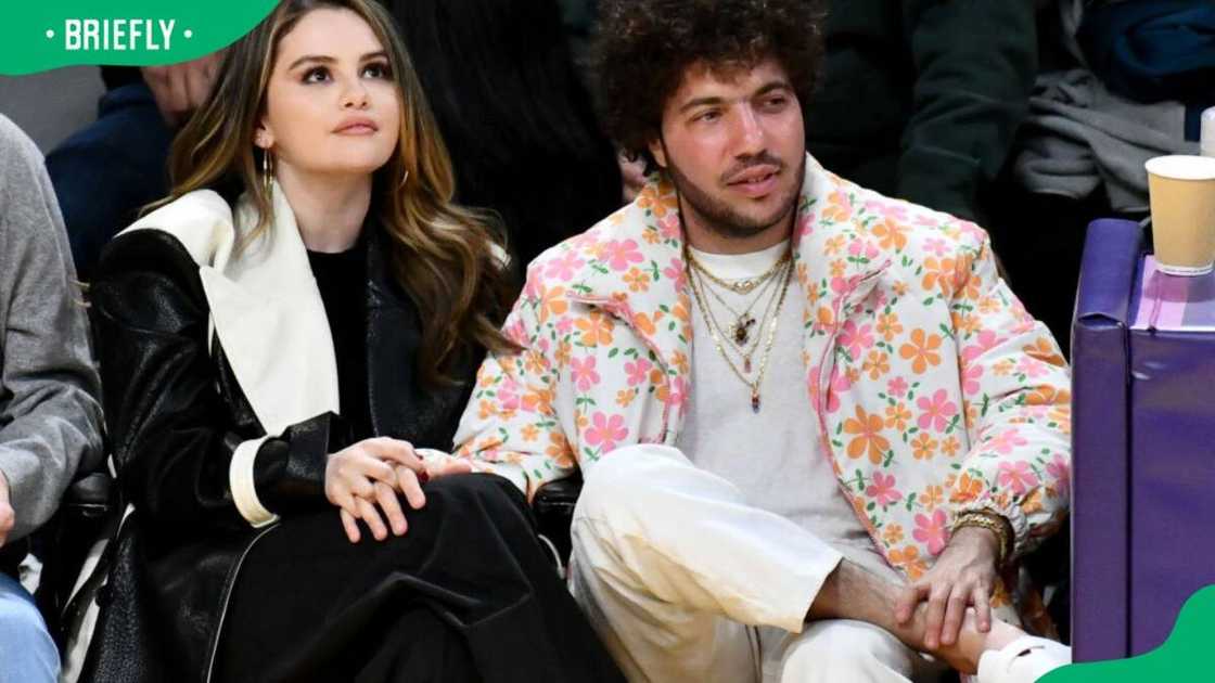 Selena Gomez and Benny Blanco during a 2024 basketball game between the Los Angeles Lakers and the Miami Heat at Crypto.com Arena Selena Gomez and Benny Blanco during a 2024 basketball game between the Los Angeles Lakers and the Miami Heat at Crypto.com Arena