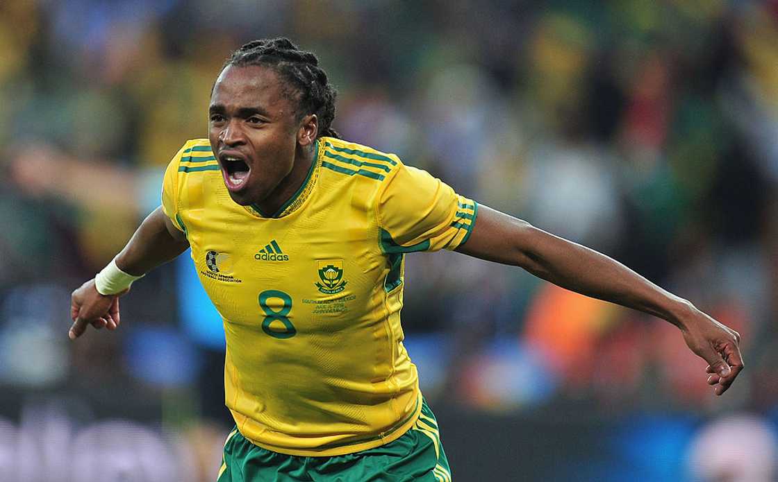 Sphiwe Tshabalala scores against Mexico at the 2010 World Cup