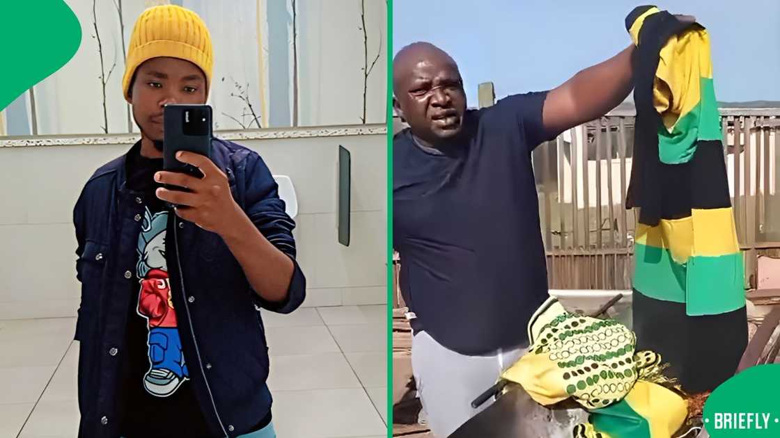 The man burnt all his ANC party regalia while venting about their selfishness