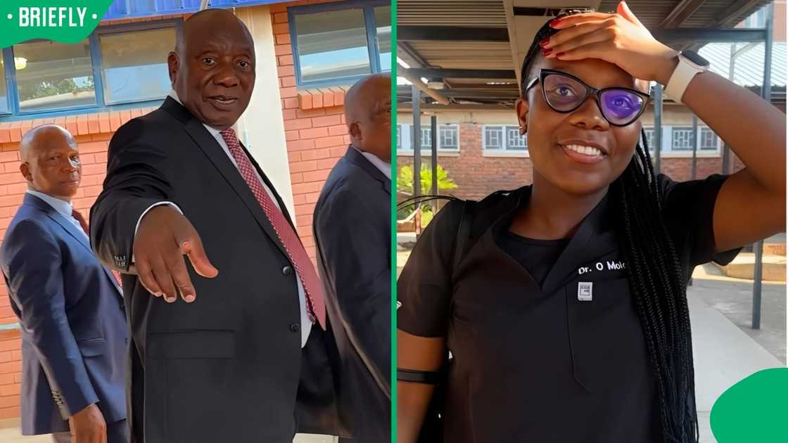 An excited doctor met Cyril Ramaphosa.