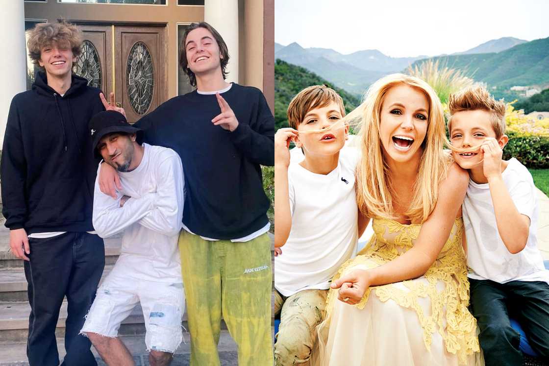 Britney Spears and her sons Sean Preston and Jayden James