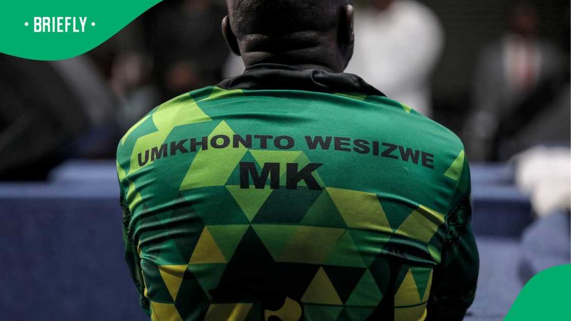 A member of the uMkhonto weSizwe Party wearing a branded shirt. 18 members were sacked from the party since December 2023, but 10 argued the decision.