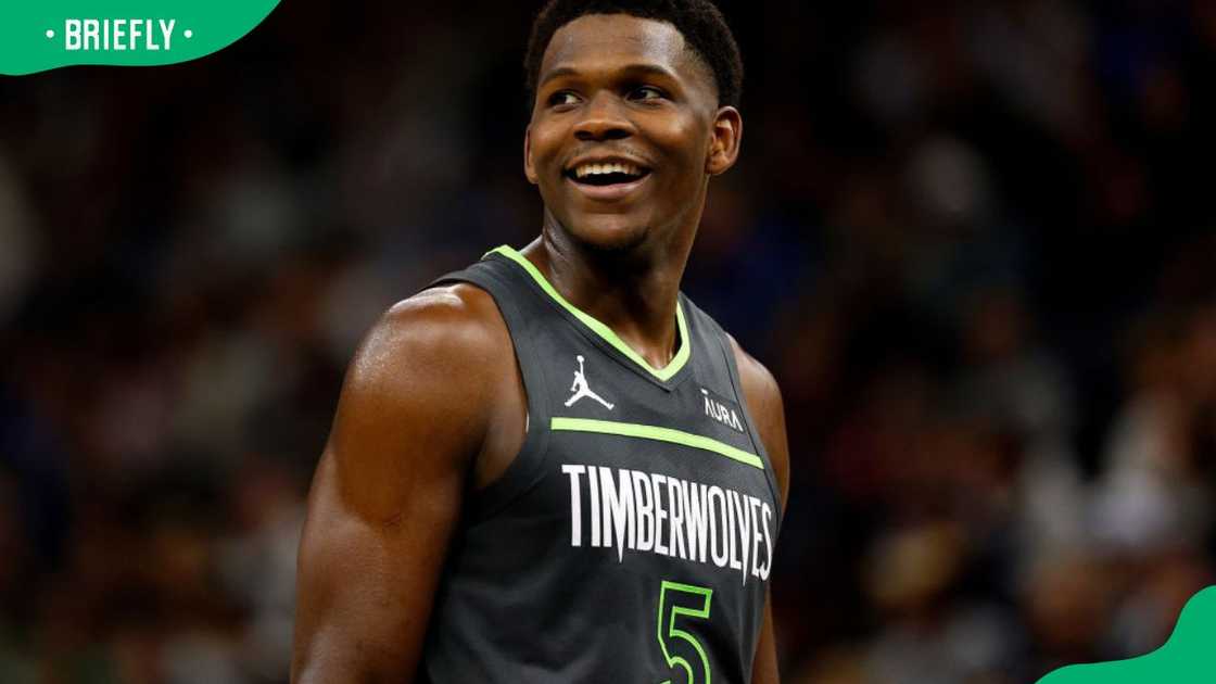 Anthony Edwards during a 2023 match against the Dallas Mavericks Anthony Edwards during a 2023 match against the Dallas Mavericks