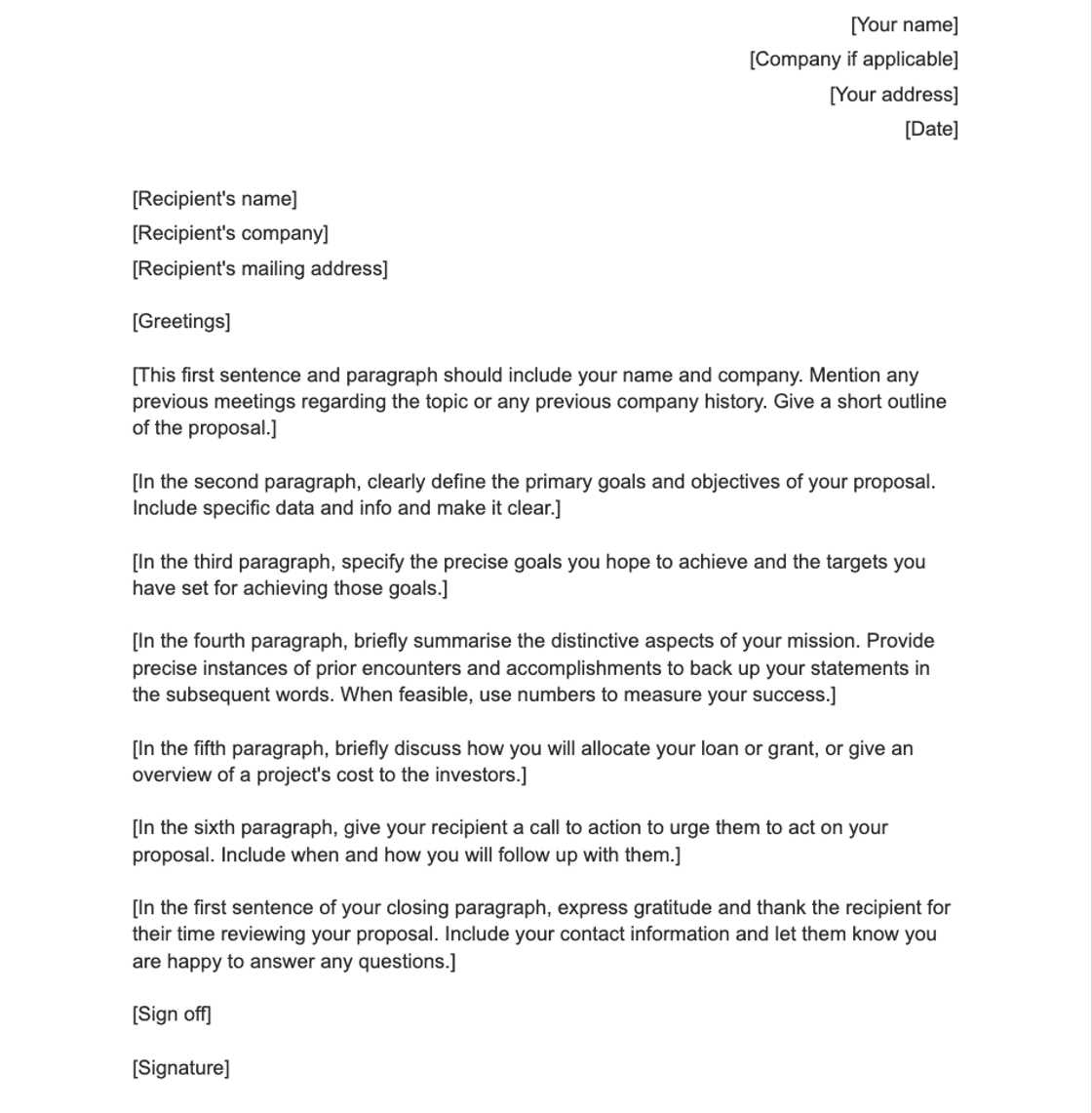 Proposal letter example Proposal letter example