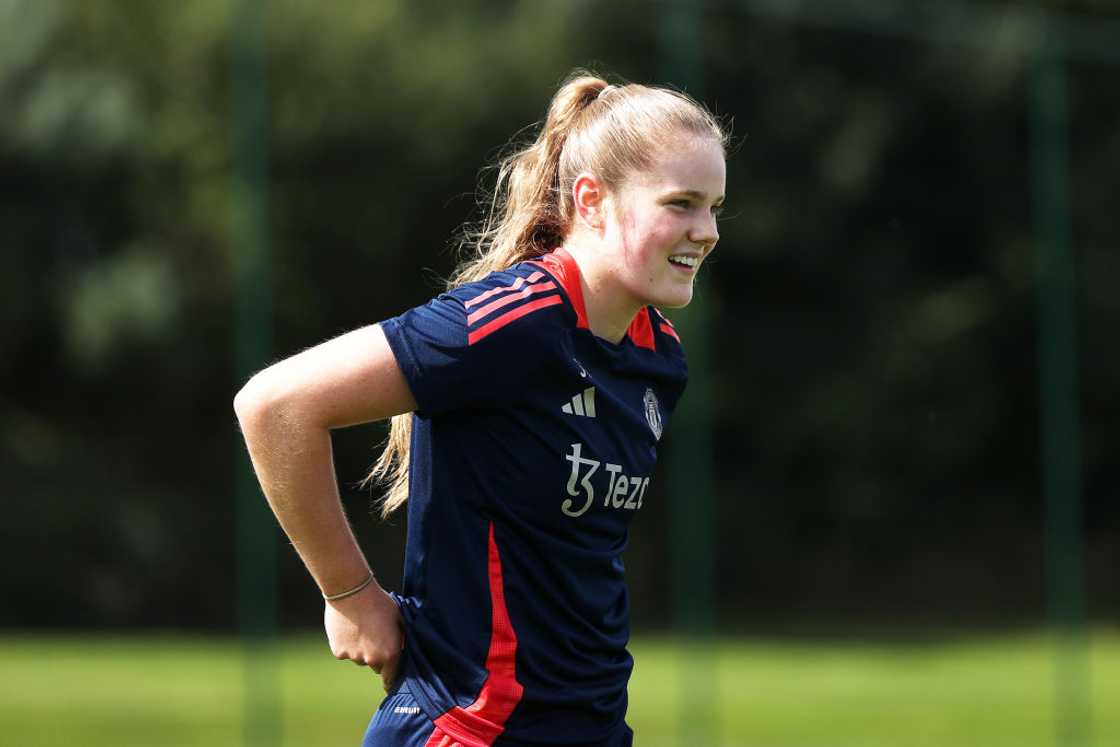 Emma Watson during a training session at St Georges Park