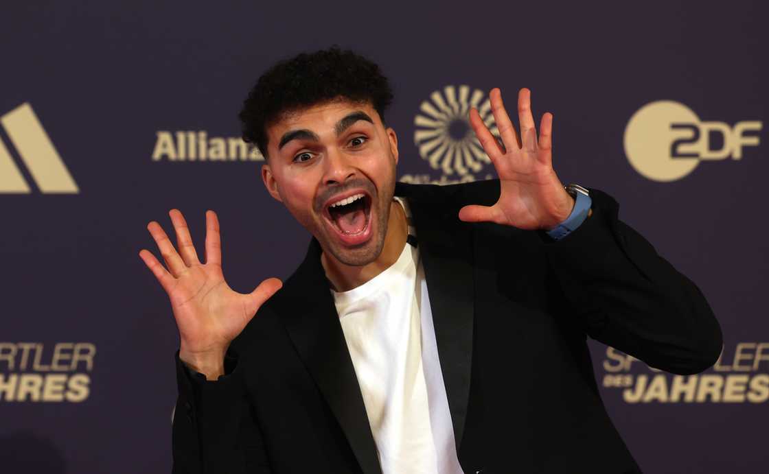 Younes Zarou arrives for the "Sportler des Jahres" Award at Kurhaus Baden-Baden in Baden-Baden, Germany