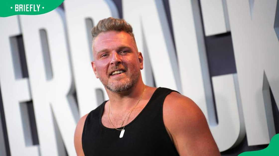 Pat McAfee during the Los Angeles Premiere Of Netflix's Quarterback at TUDUM Theatre in 2023 Pat McAfee during the Los Angeles Premiere Of Netflix's Quarterback at TUDUM Theatre in 2023