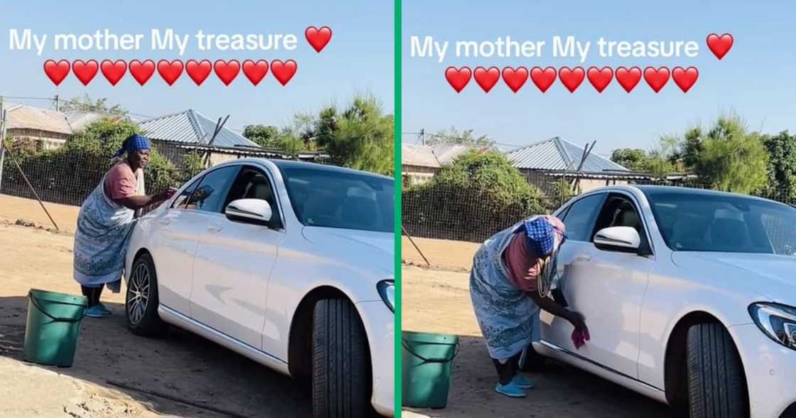 A Limpopo woman washed a Mercedes-Benz A Limpopo woman washed a Mercedes-Benz
