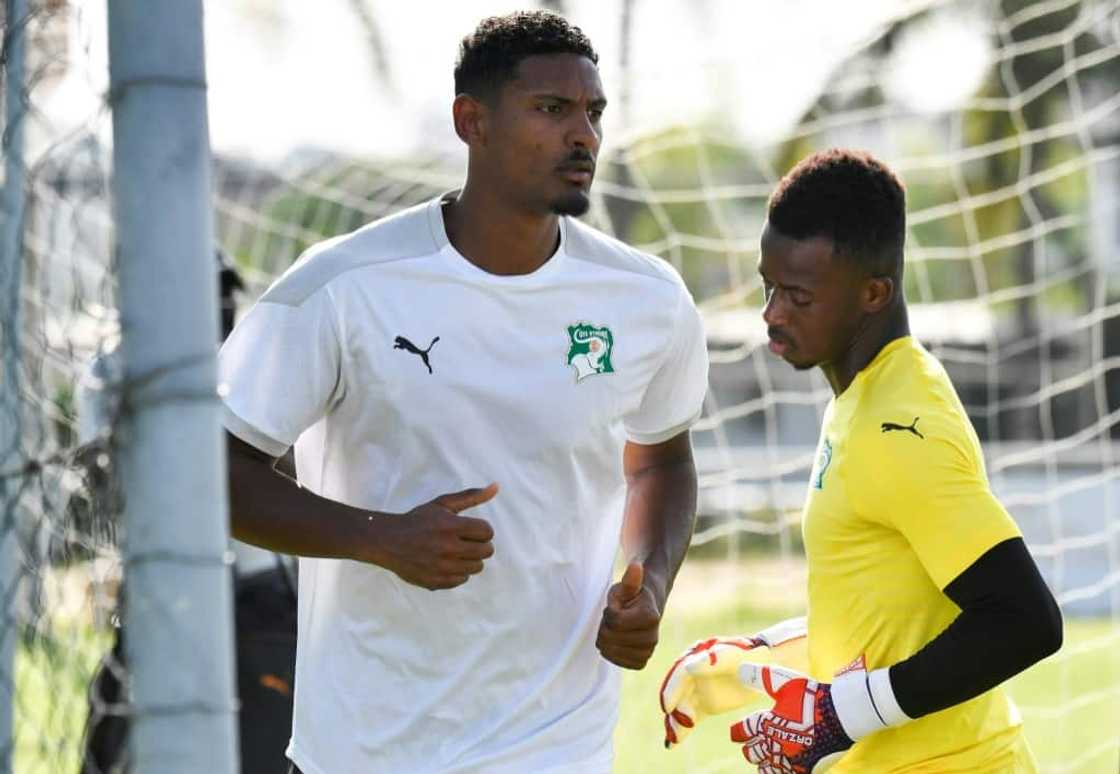 Sebastien Haller (C) has had playing with spells with clubs such as West Ham and Eintrach Frankfurt