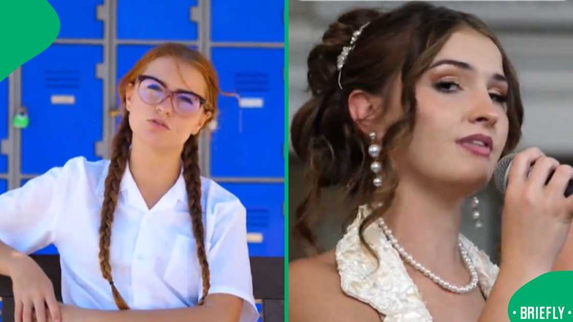 The visual on the right captured Ziane singing on a mic