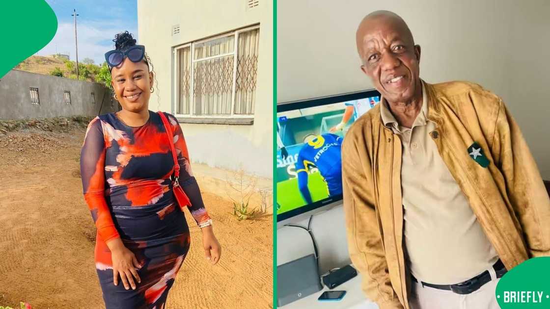 A woman showcased how her father takes care of his grandson. A woman showcased how her father takes care of his grandson.