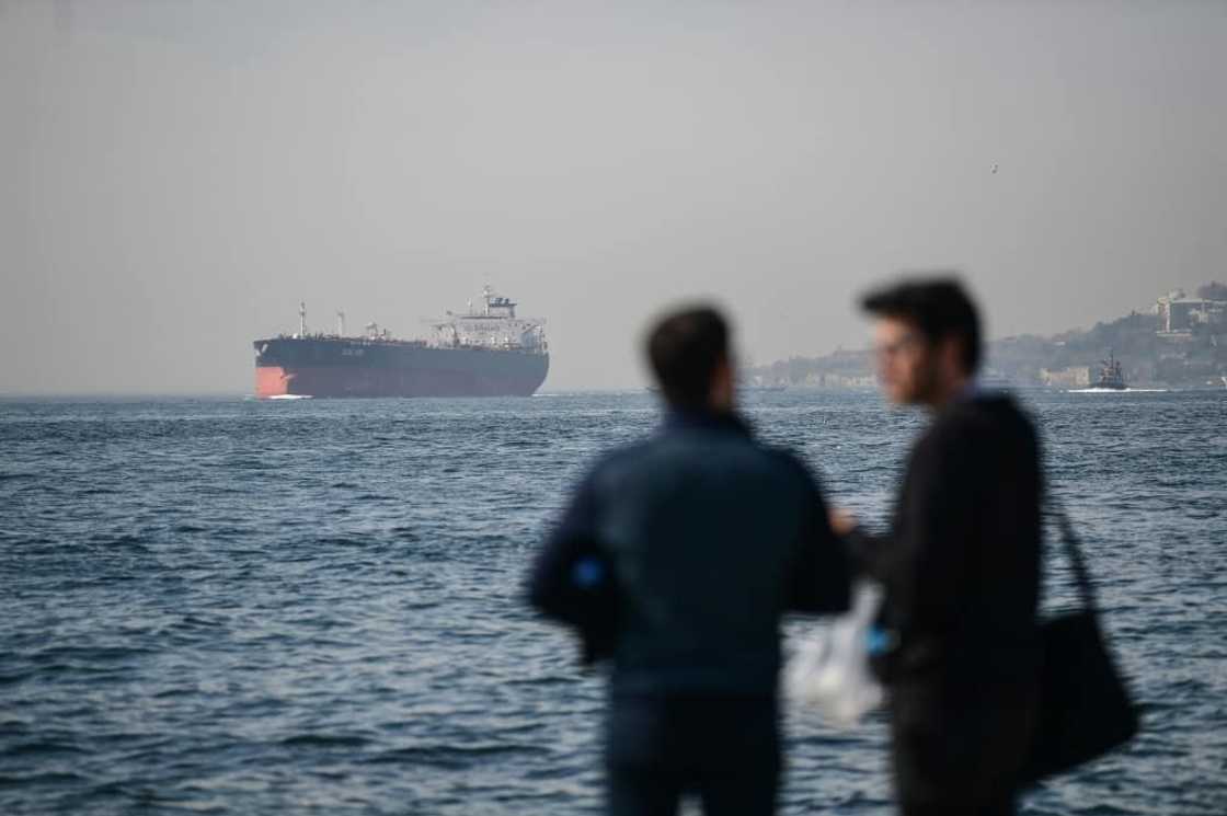 Around 20 oil tankers have been waiting to pass through the Turkish straits in a dispute over insurance Around 20 oil tankers have been waiting to pass through the Turkish straits in a dispute over insurance