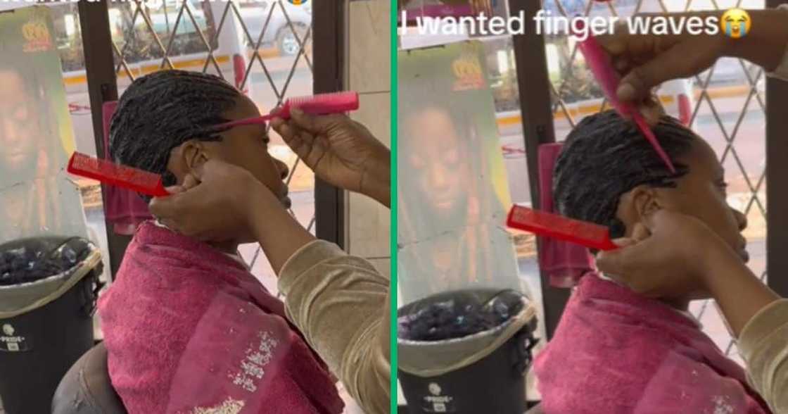 TikTok video of woman getting fingerwaves