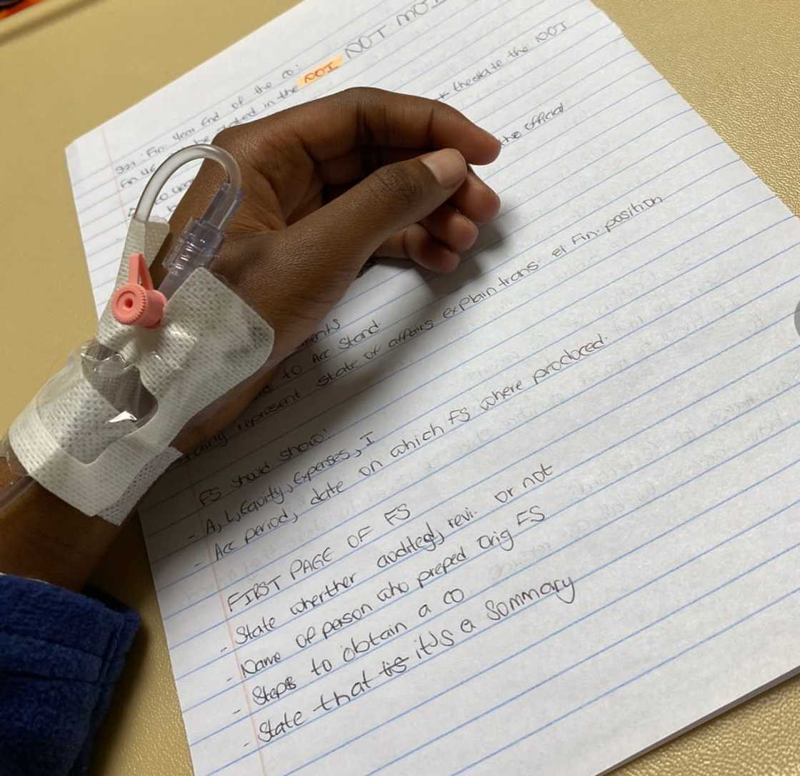 Young student pushes through to complete studies. Young student pushes through to complete studies.