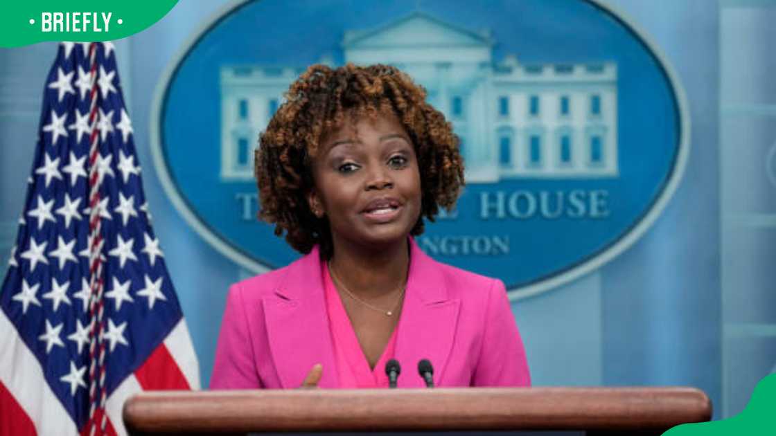 Karine Jean-Pierre during a press brief