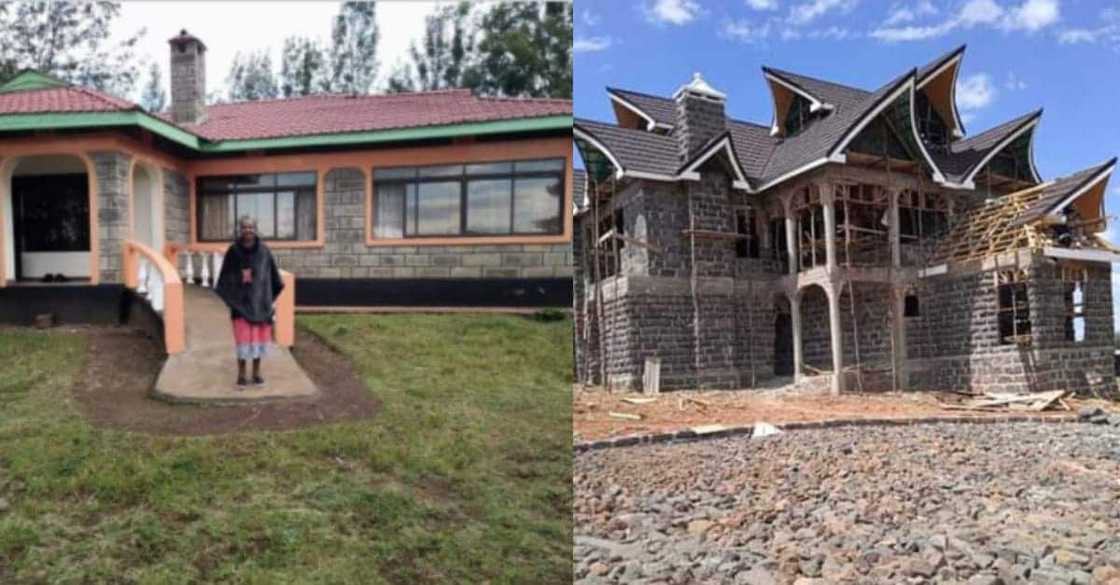 Kenyan lady who built parents house in 2012 finally constructs her mansion Kenyan lady who built parents house in 2012 finally constructs her mansion