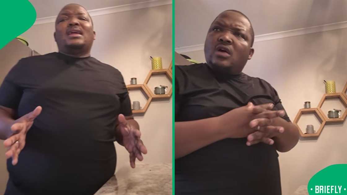 The image on the right showed Xolile doing a commentary on how he'd be like as a presenter The image on the right showed Xolile doing a commentary on how he'd be like as a presenter