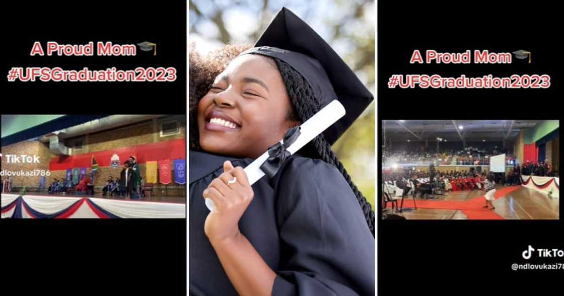 TikTok user @ndlovukazi786 shared a video showing the priceless moment and a very proud mom TikTok user @ndlovukazi786 shared a video showing the priceless moment and a very proud mom