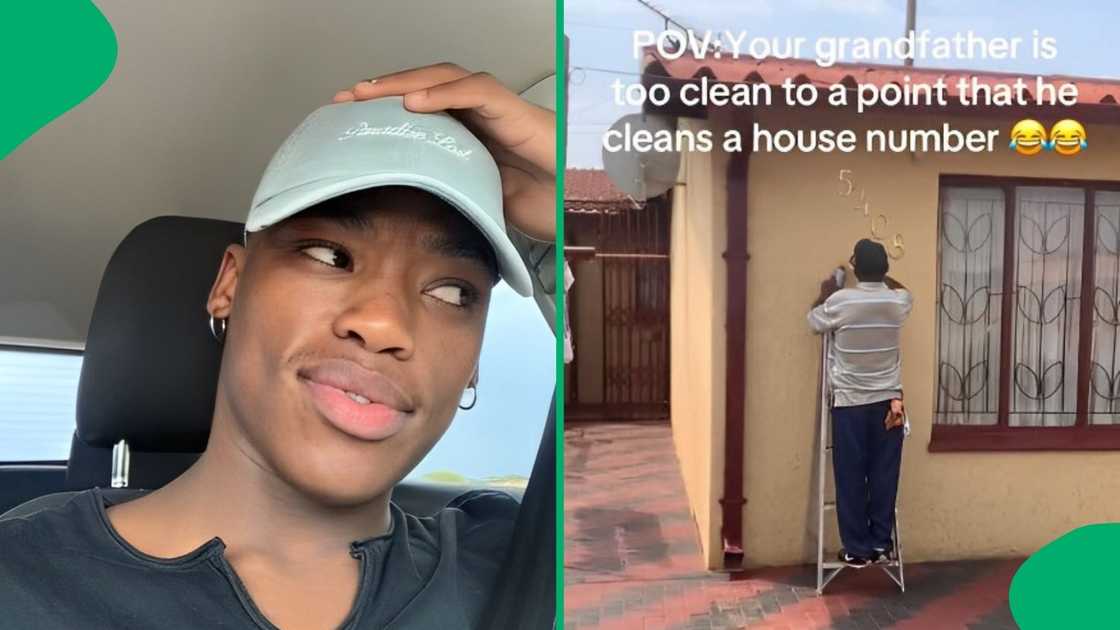 A young man shared a clip of his grandfather cleaning the house numbers. A young man shared a clip of his grandfather cleaning the house numbers.
