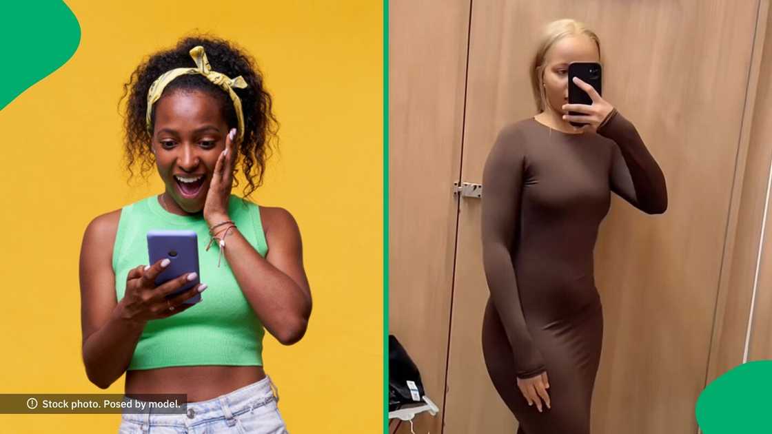 A woman showcased a stunning dress from Mr Price that wowed South Africans. A woman showcased a stunning dress from Mr Price that wowed South Africans.