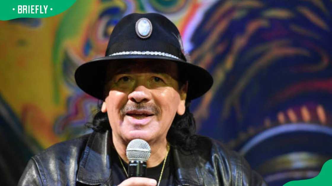 Carlos Santana speaking during a listening event Carlos Santana speaking during a listening event