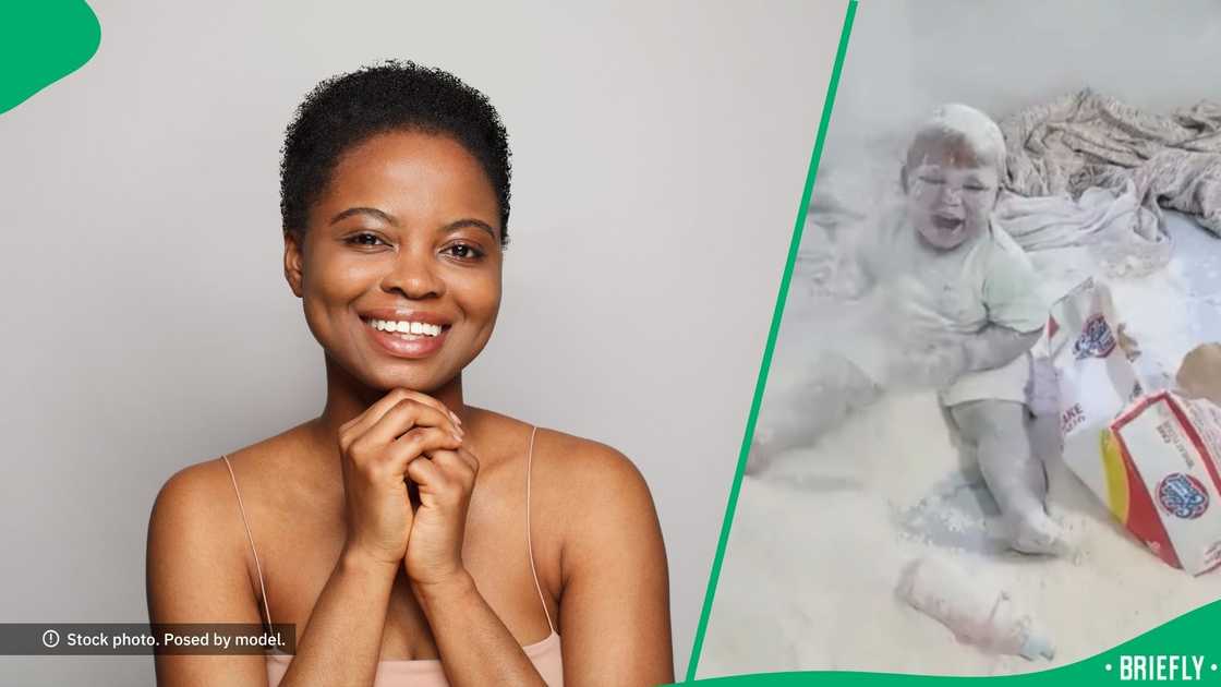 The toddler's mess amused social media users, who shared funny comments The toddler's mess amused social media users, who shared funny comments