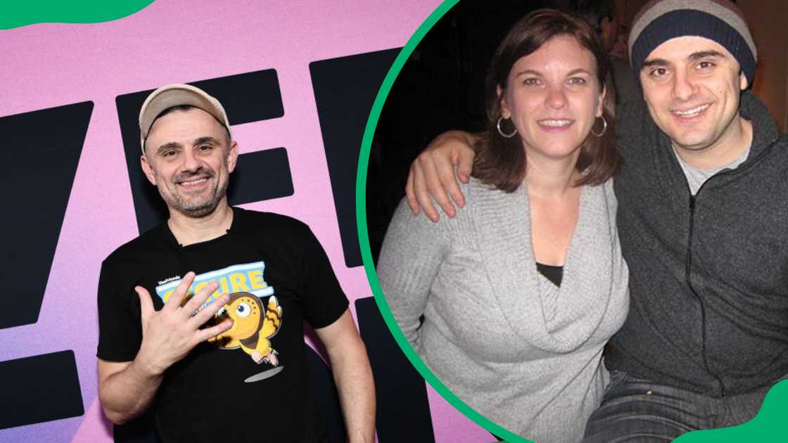 Gary Vaynerchuk attends VeeCon 2024 (L). Gary and Lizzie posing closely together (R)