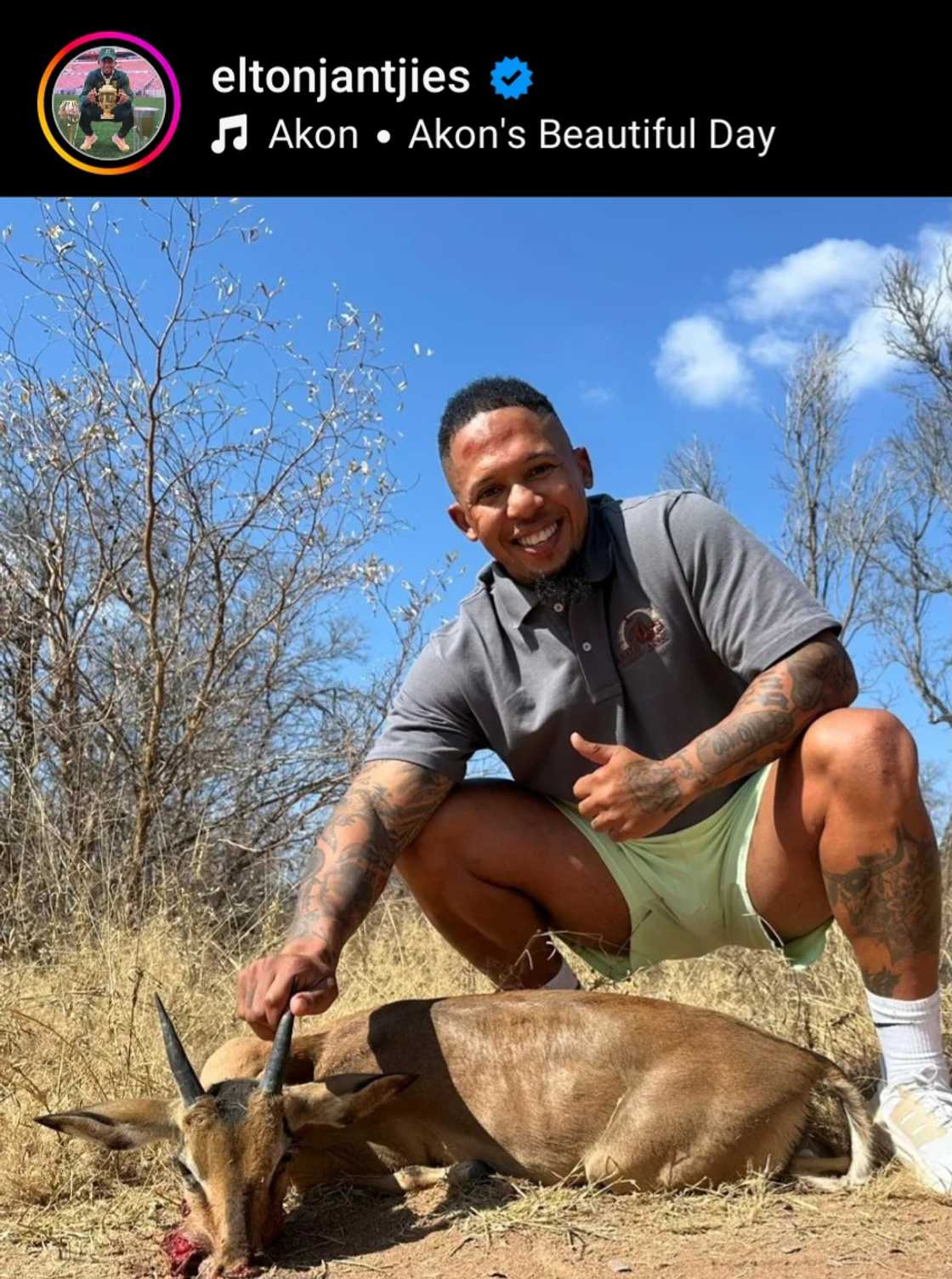 Jantjies shared the pictures onine and received backlash