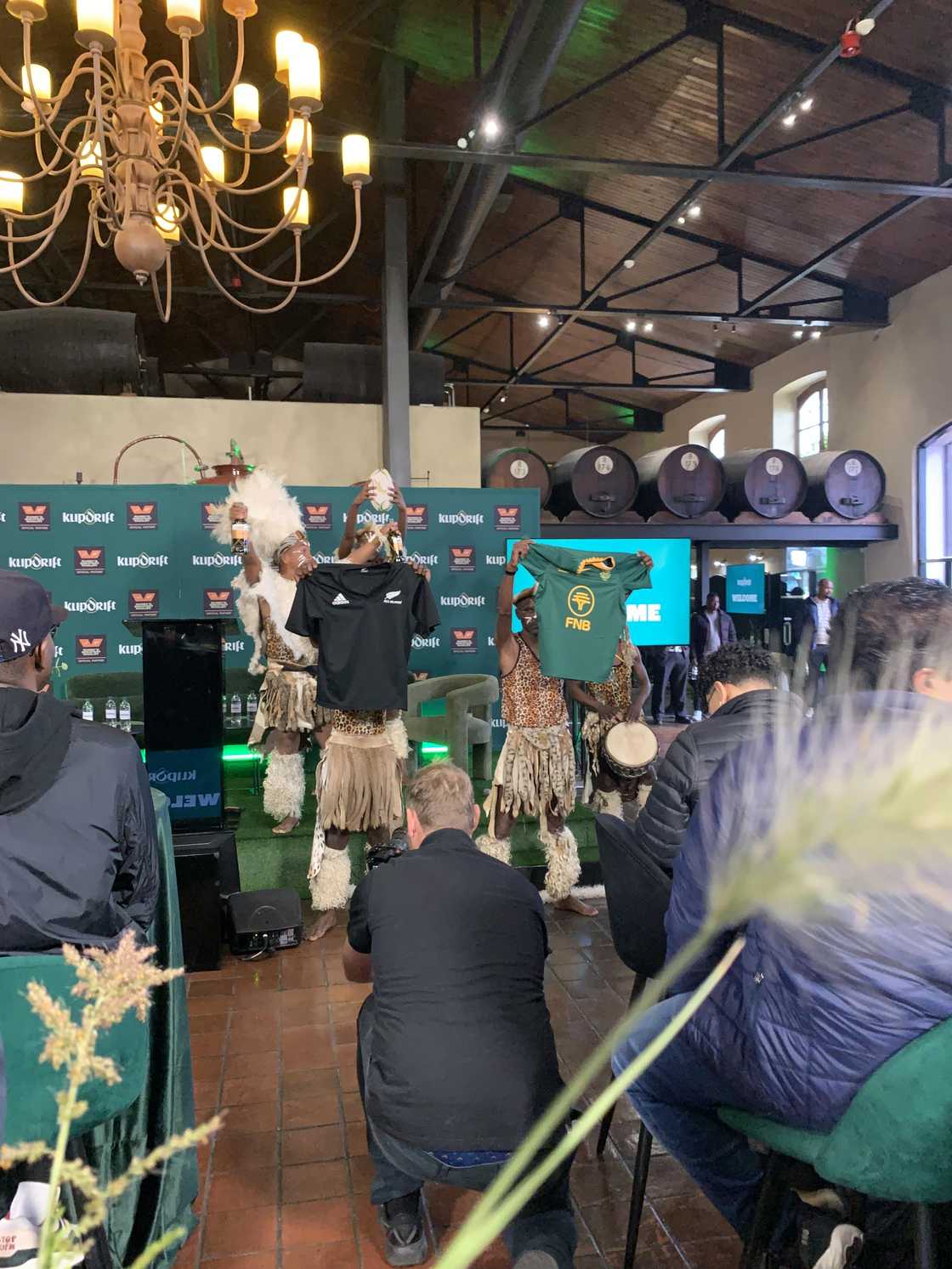 The crowd was entertained as the poet praised the two legendary teams The crowd was entertained as the poet praised the two legendary teams