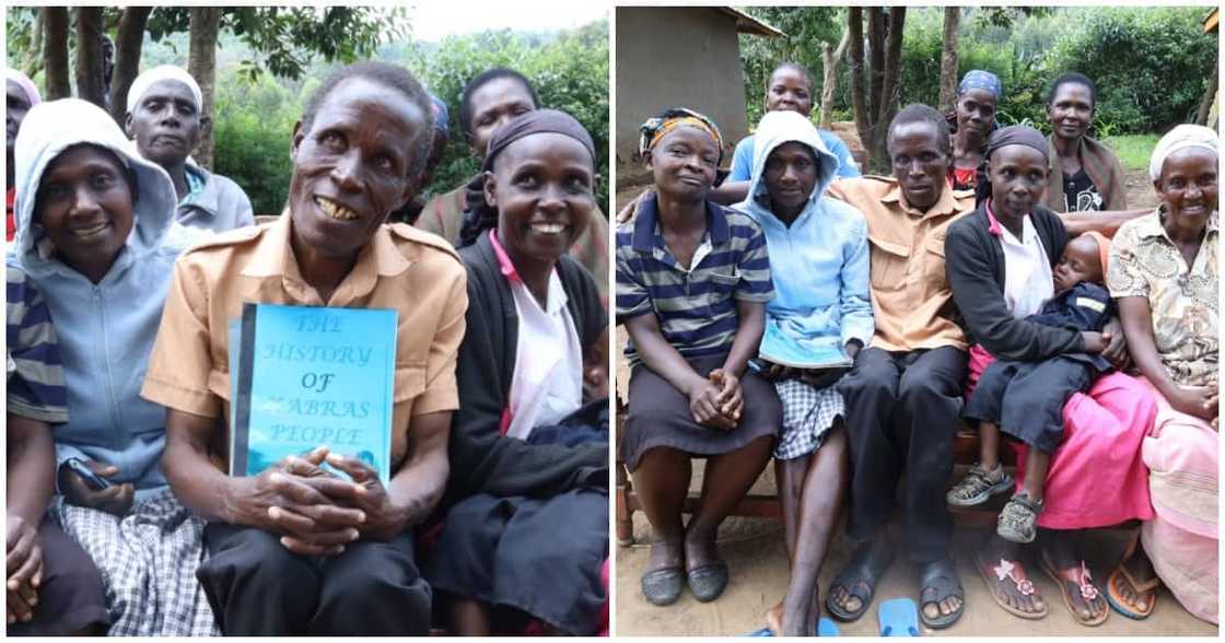 David Sakayo Kaluhana and his 15 wives during the interview in Malava