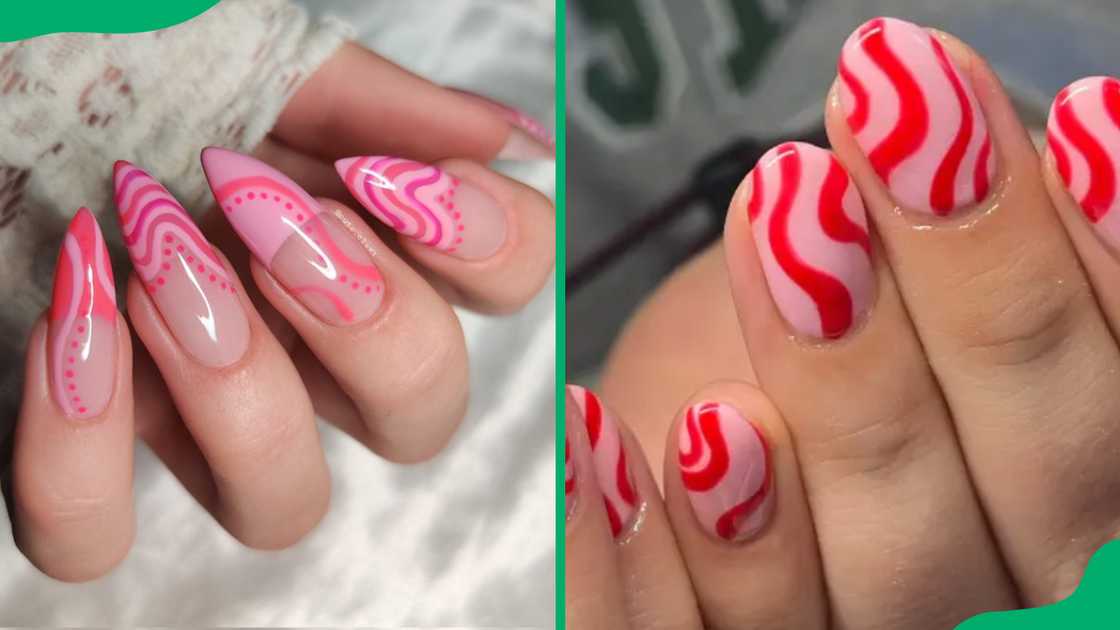 Pink and red swirl design