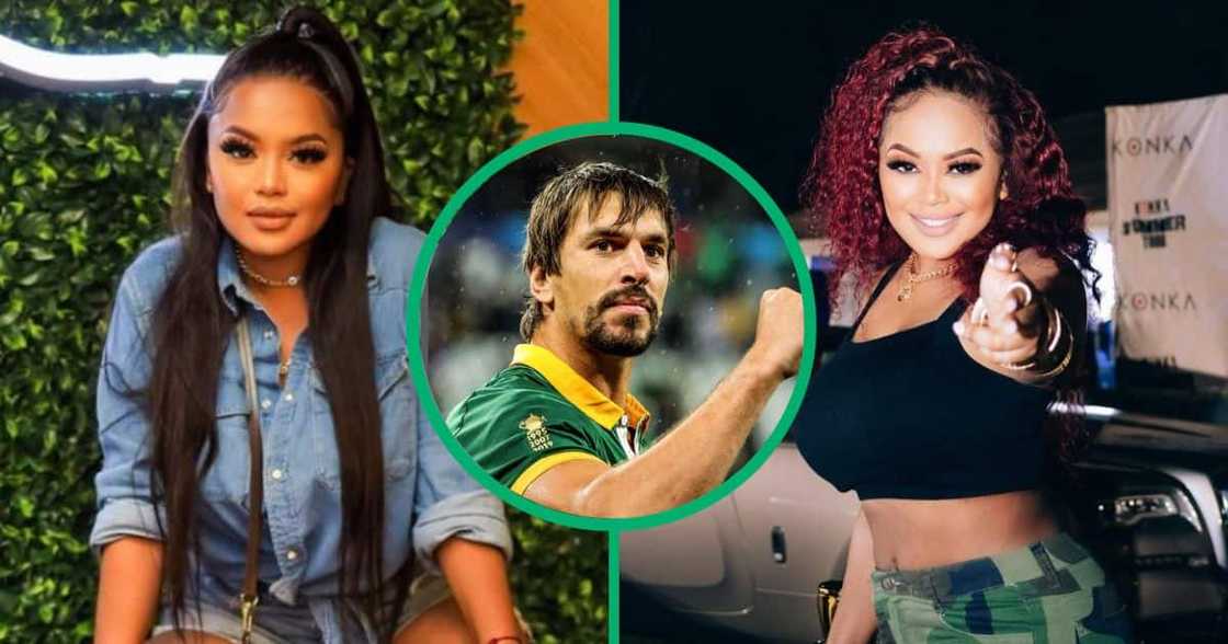 Media personality Lerato Kganyago ahead of the Rugby World Cup finale with Springbok lock, Eben Etzebeth. Media personality Lerato Kganyago ahead of the Rugby World Cup finale with Springbok lock, Eben Etzebeth.