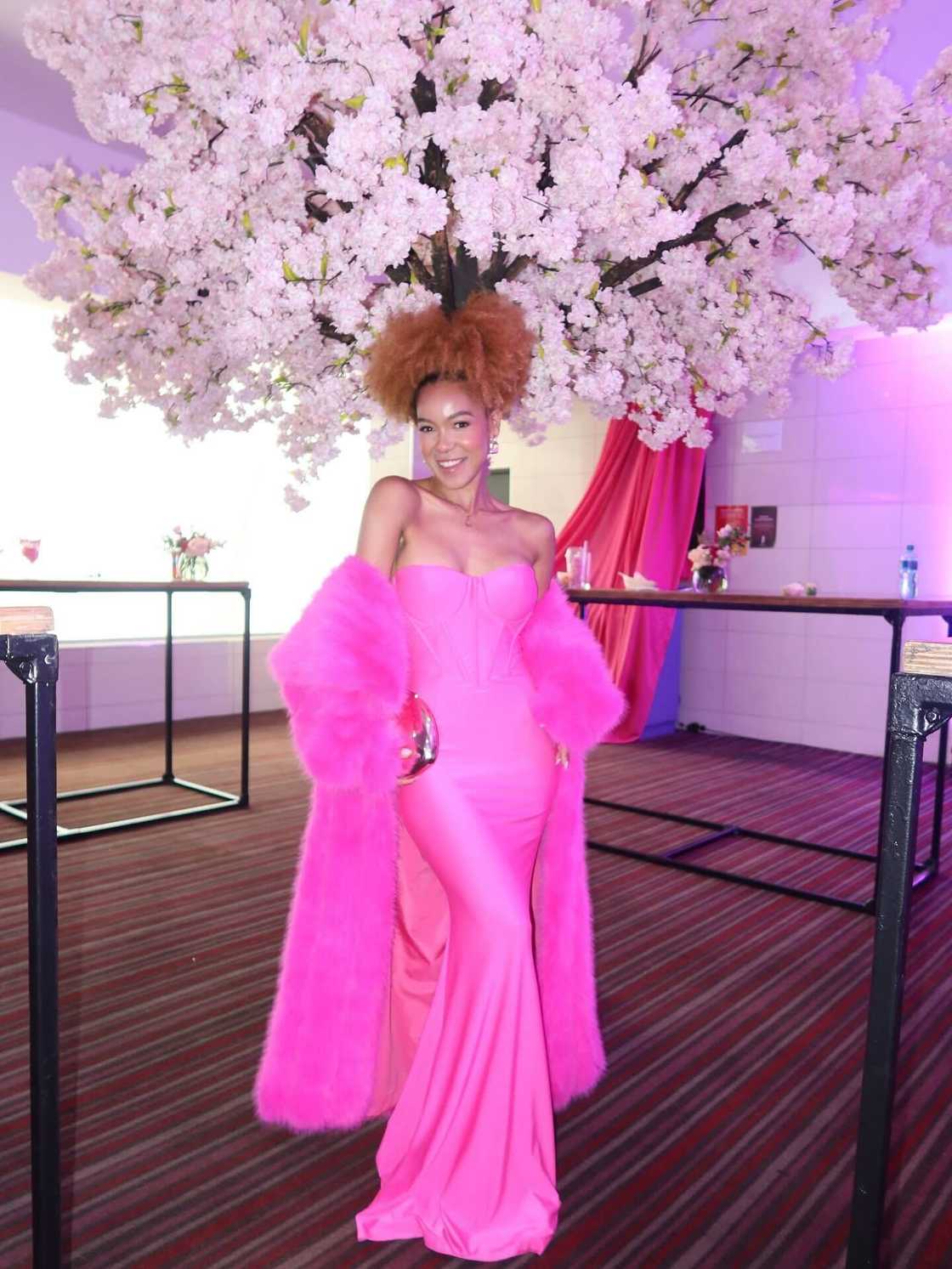 A South African influencer showed off her pool’s striking transformation into a pink-themed space. A South African influencer showed off her pool’s striking transformation into a pink-themed space.