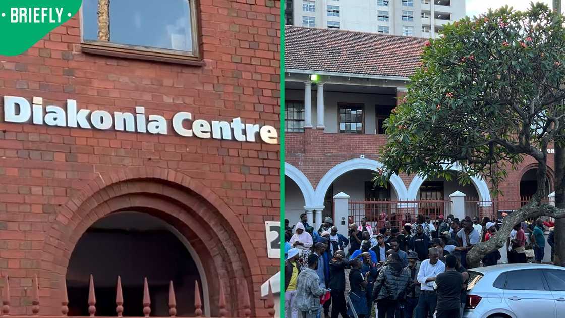 Foreign nationals slept outside the Diakonia Centre in the Durban CBD