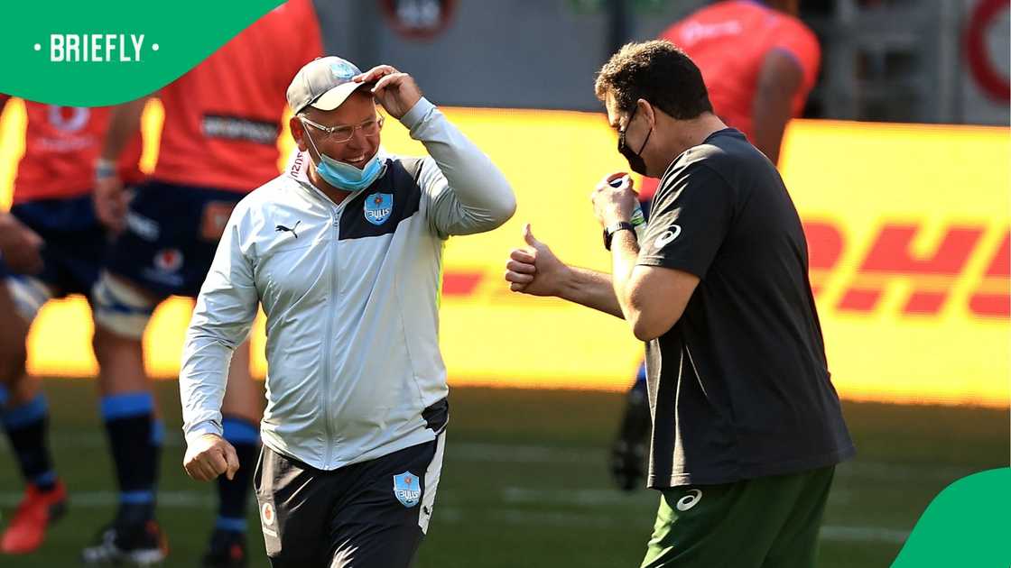 Rassie Erasmus, Jake White, South Africa, Bulls, Cape Town. Rassie Erasmus, Jake White, South Africa, Bulls, Cape Town.