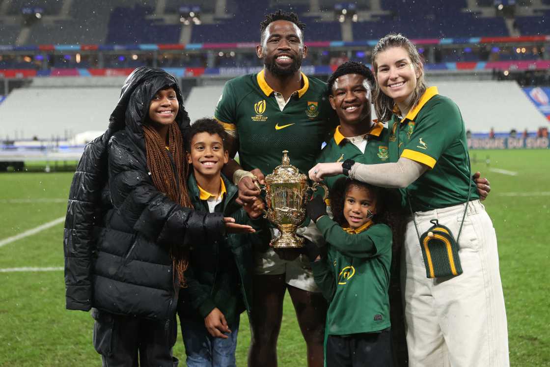 Rachel Kolisi and the kids were in France to support Siya Kolisi. Rachel Kolisi and the kids were in France to support Siya Kolisi.