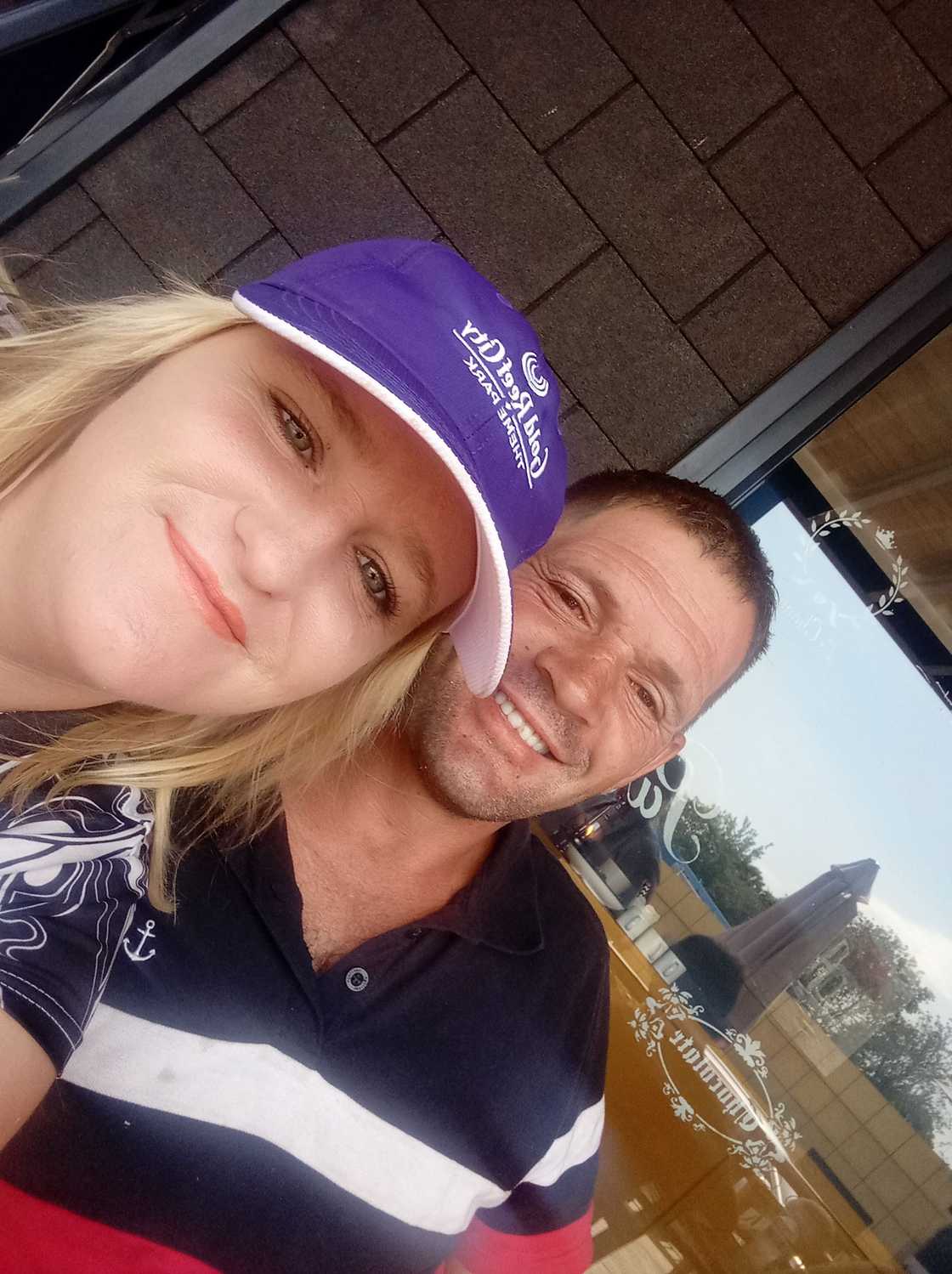 A woman shared a picture of herself and her husband. A woman shared a picture of herself and her husband.