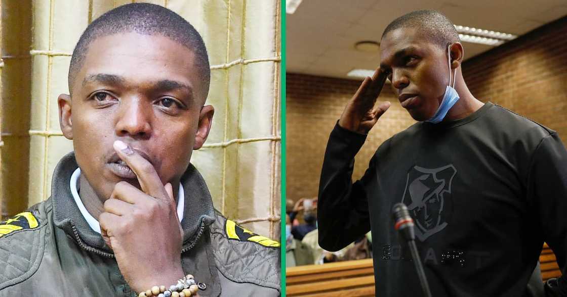 Operation Dudula leader Nhlanhla Lux gestures in the dock during his court appearance at the Roodepoort Magistrate Court Operation Dudula leader Nhlanhla Lux gestures in the dock during his court appearance at the Roodepoort Magistrate Court