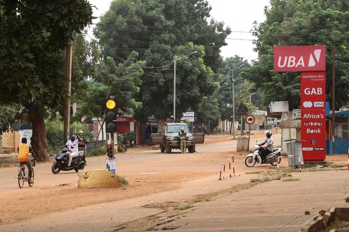 Soldiers were stationed on the some of the city's main roads