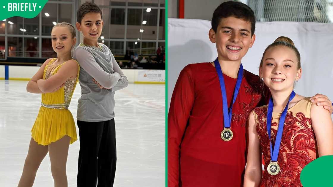 Milané Gamberini and Philip Malan on the ice.