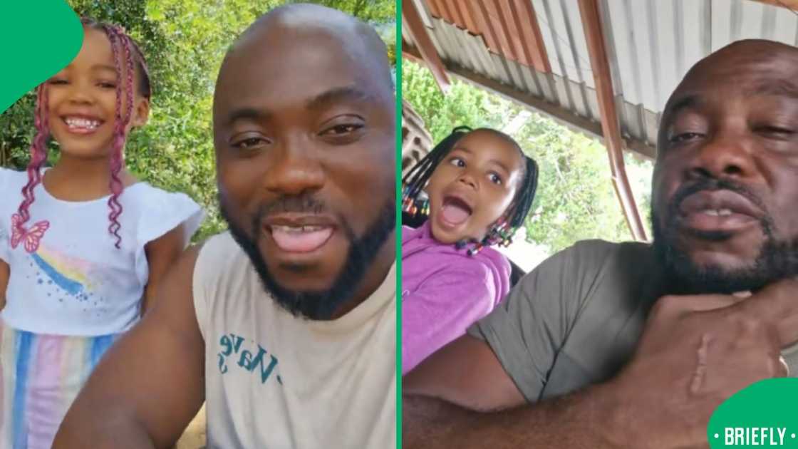 The visual on the right captured the dad and the little girl on a daddy-daughter date The visual on the right captured the dad and the little girl on a daddy-daughter date