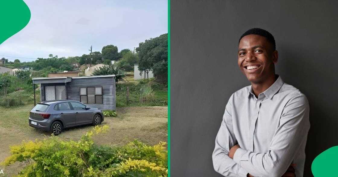A South African man shared photos of his neat, small shack on social media A South African man shared photos of his neat, small shack on social media