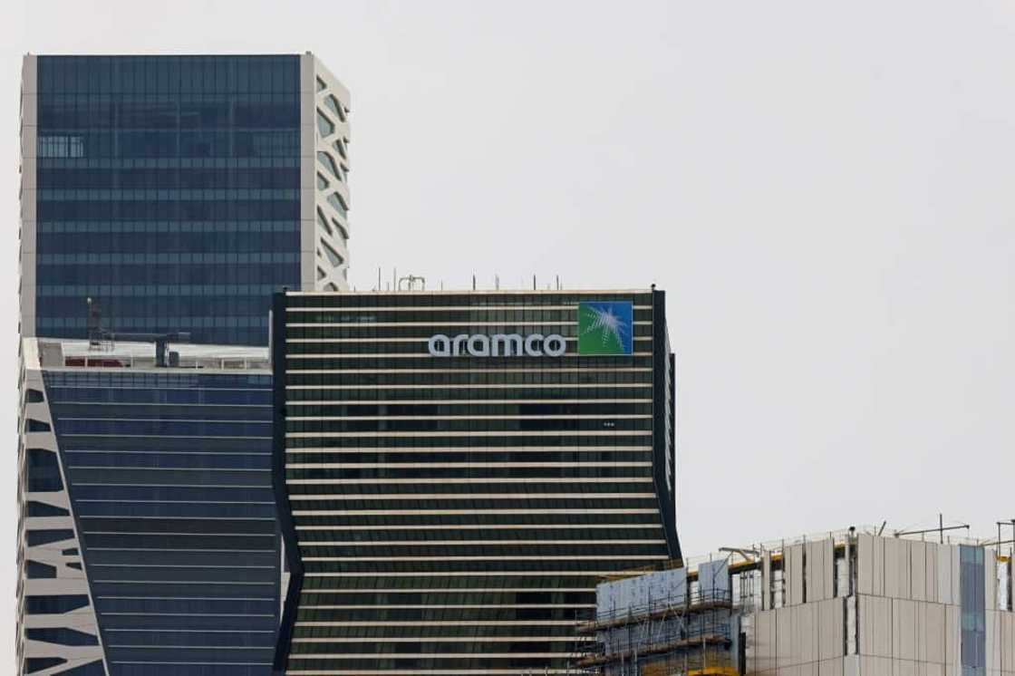 Aramco tower (C) at the King Abdullah Financial District in Riyadh