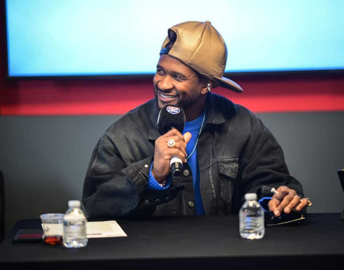 Usher at a Posted On The Corner radio show Usher at a Posted On The Corner radio show