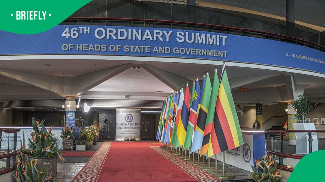 A general view of flags of the Southern African Development Community (SADC) member states at the Durban International Convention Centre (ICC) ahead of the 46th Southern African Development Community (SADC) Summit, in Durban on August 17, 2026 A general view of flags of the Southern African Development Community (SADC) member states at the Durban International Convention Centre (ICC) ahead of the 46th Southern African Development Community (SADC) Summit, in Durban on August 17, 2026